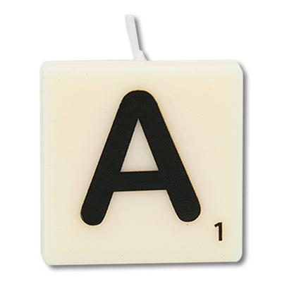 Letter kaarsje wit A