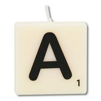 Letter kaarsje wit A