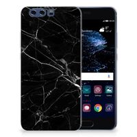 Huawei P10 Plus TPU Siliconen Hoesje Marmer Zwart - Origineel Cadeau Vader