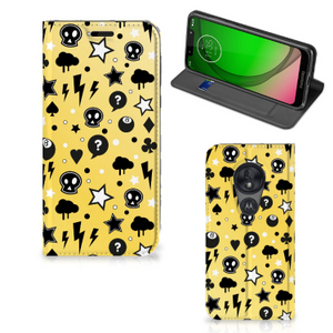 Mobiel BookCase Motorola Moto G7 Play Punk Geel