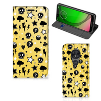 Mobiel BookCase Motorola Moto G7 Play Punk Geel - thumbnail