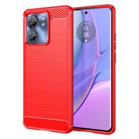 Motorola Edge (2023)/Edge 40 Geborsteld TPU Hoesje - Koolstofvezel - Rood