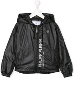 Philipp Plein Junior veste à capuche à logo - Noir