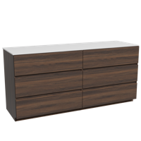 Storke Edge staand badmeubel 170 x 52 cm notenhout met Tavola enkel of dubbel wastafelblad in solid surface mat wit