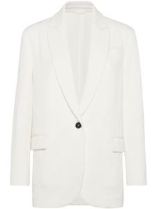 Brunello Cucinelli blazer à motif de chevrons - Blanc