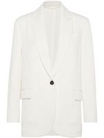 Brunello Cucinelli blazer à motif de chevrons - Blanc