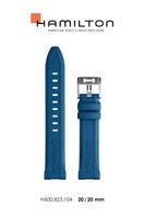 Horlogeband Hamilton H690.823.104 / H82345341 Rubber Blauw 20mm - thumbnail