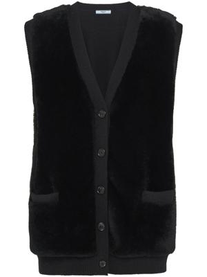 Prada Kasjmier gilet - Zwart