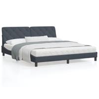 Bed met matras fluweel donkergrijs 180x200 cm SKU: V3208671