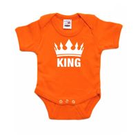 Oranje koningsdag romperje King met kroon baby 92 (18-24 maanden)  - - thumbnail