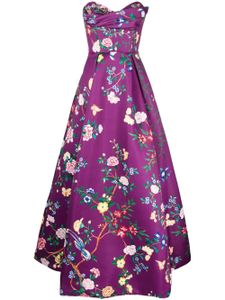 Marchesa Notte robe longue Paradise à fleurs - Violet