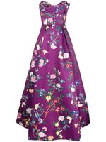 Marchesa Notte robe longue Paradise à fleurs - Violet