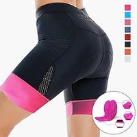 Dames Wielrenshorts Fietsen Gewatteerde shorts Kleding Onderlichaam Bergracen Wegwielrennen Sport Lapwerk 3D-pad Ademend Sneldrogend Vochtregelerend Zwart Wit Spandex Kleding Wielrenkleding Lightinthebox - thumbnail