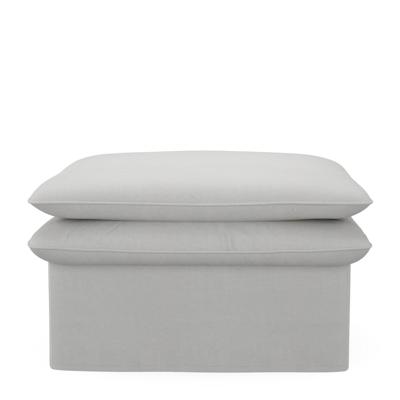 Rivièra Maison Hocker 'Continental' 105 x 90cm, Washed Cotton, kleur Ash Grey