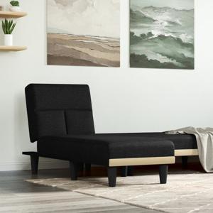 Chaise longue stof zwart