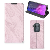 Motorola One Zoom Standcase Marble Pink - Origineel Cadeau Vriendin - thumbnail