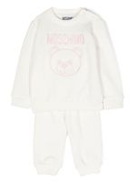 Moschino Kids survêtement en coton à logo brodé - Blanc