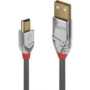 Lindy 36633 3m USB A Mini-USB B Mannelijk Mannelijk Grijs USB-kabel