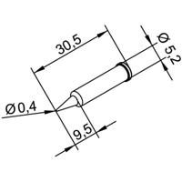 Ersa 102 PD LF 04 Soldeerpunt Potloodvorm, Ersadur Grootte soldeerpunt 0.4 mm Inhoud: 1 stuk(s)