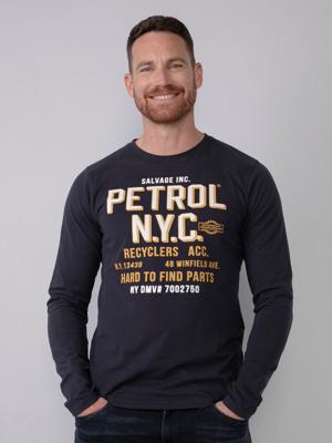 40% korting - Petrol Industries Heren Artwork T-shirt Dark navy - XS