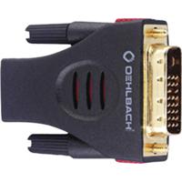 Oehlbach 9070 DVI / HDMI Adapter [1x DVI-stekker 18+1-polig - 1x HDMI-bus] Zwart Vergulde steekcontacten - thumbnail