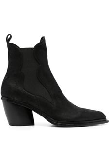 Sartore 70mm square-toe leather boots - Noir