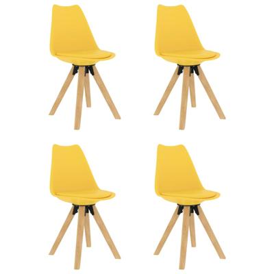Vidaxl Eetkamerstoelen 4 St Geel