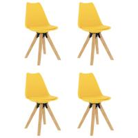 Vidaxl Eetkamerstoelen 4 St Geel