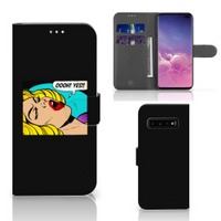 Samsung Galaxy S10 Plus Wallet Case met Pasjes Popart Oh Yes