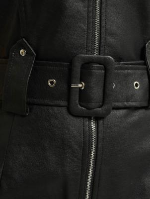 Missguided / jumpsuit PU Zip in zwart