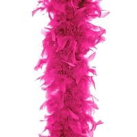 Verkleed of decoratie veren Boa fuchsia roze 45 gram - thumbnail