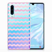 Huawei P30 TPU bumper Waves Roze - thumbnail