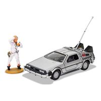 Back to the Future Diecast Model 1/36 DeLorean and Doc Brown Figure