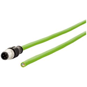 Metz Connect 142M1D10100 M12 Netwerkkabel, patchkabel CAT 5e SF/FTP 10.00 m Groen PUR-mantel, Zuurbestendig, Ozonbestendig, UV-bestendig, Geschikt voor