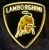 Lamborghini Neon Met Achterplaat 60 x 66 cm - thumbnail