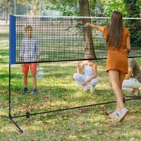 Badmintonnet met Standaard Badmintonnet in Hoogte Verstelbaar met 2 Shuttles en Draagtas Draagbare Netstandaard Buiten - thumbnail