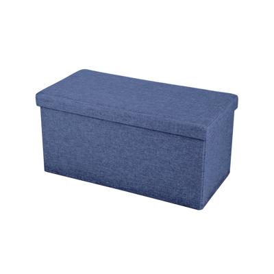 Opvouwbare Opbergbank - Opvouwbare Hocker - Stof - 37.5x76x37.5cm - Donkerblauw - Opbergbank - Opvouwbare Hocker Opvouwbare Opbergbank - Opvouwbare Hocker - Stof - 37.5x76x37.5cm - Donkerblauw - Opbergbank - Opvouwbare Hocker