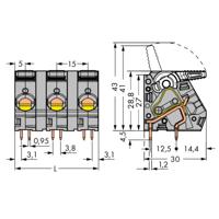 WAGO 2716-206 Veerkrachtklemblok 6.00 mm² Aantal polen 6 Grijs 15 stuk(s) - thumbnail