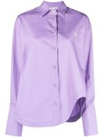 The Attico chemise Eliza à ourlet asymétrique - Violet - thumbnail