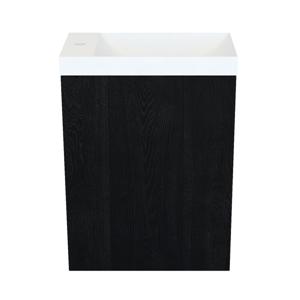 Arcqua Fonteinkast black oak incl. Marble fontein mat wit z/o