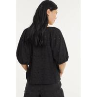 Peppercorn top Mira met plooien zwart