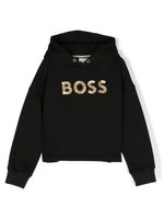 BOSS Kidswear hoodie à logo brodé - Noir - thumbnail