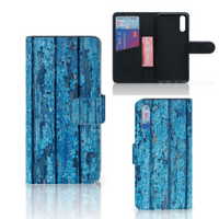 Huawei P20 Book Style Case Wood Blue - thumbnail