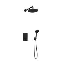 Hotbath Cobber IBS23 Regendoucheset inbouw - 35cm wandarm - 30cm ronde hoofddouche - 3 standen handdouche - mat zwart IBS23BL15 - thumbnail