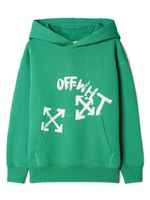 Off-White Kids hoodie en coton à imprimé Paint Script - Vert - thumbnail