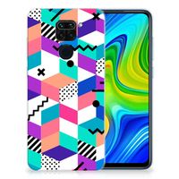 Xiaomi Redmi Note9 TPU Hoesje Blokken Kleurrijk - thumbnail