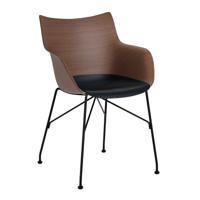 Kartell Q/Wood Armstoel Beuken - Donker hout / Zwart