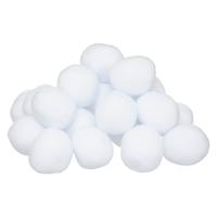 Decoratie sneeuwballen - 30x stuks - D7,5 cm - wit - Polypropyleen