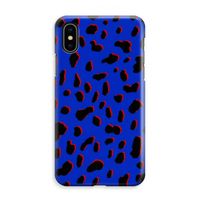 Blue Leopard: iPhone XS Max Volledig Geprint Hoesje - thumbnail