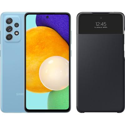 Samsung Galaxy A52 128GB Blauw 5G + Samsung Smart S View Wallet Cover Zwart